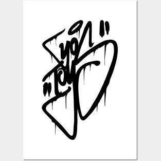 "YoToys" Design Graffiti Writing Tag No.1 - black Posters and Art